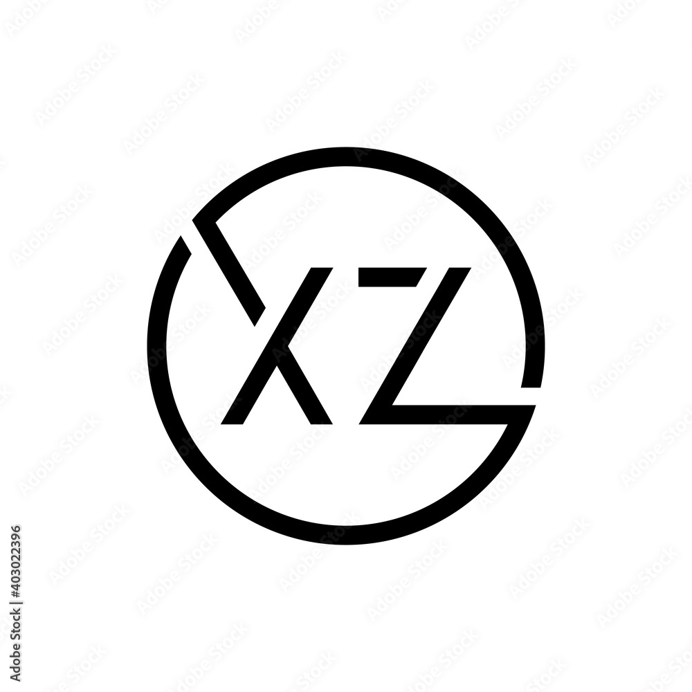 Creative Circle Letter XZ Logo Design Vector Template. Initial Linked Letter XZ Logo Design