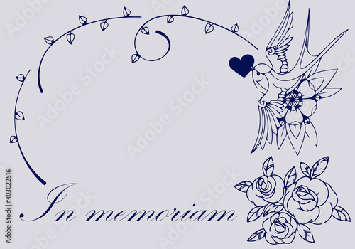 In loveing memory illustration for funeral ceremony