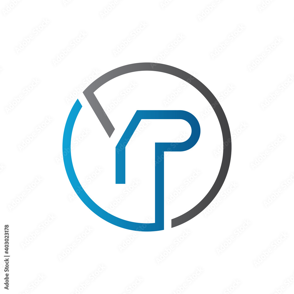 YP Logo Design Vector Template. Initial Circle Letter YP Vector Illustration YP Logo Design Vector Template. Initial Circle Letter YP Vector Illustration