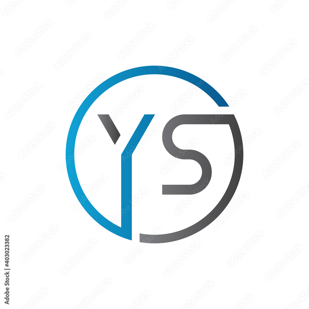 YS Logo Design Vector Template. Initial Circle Letter YS Vector Illustration YS Logo Design Vector Template. Initial Circle Letter YS Vector Illustration