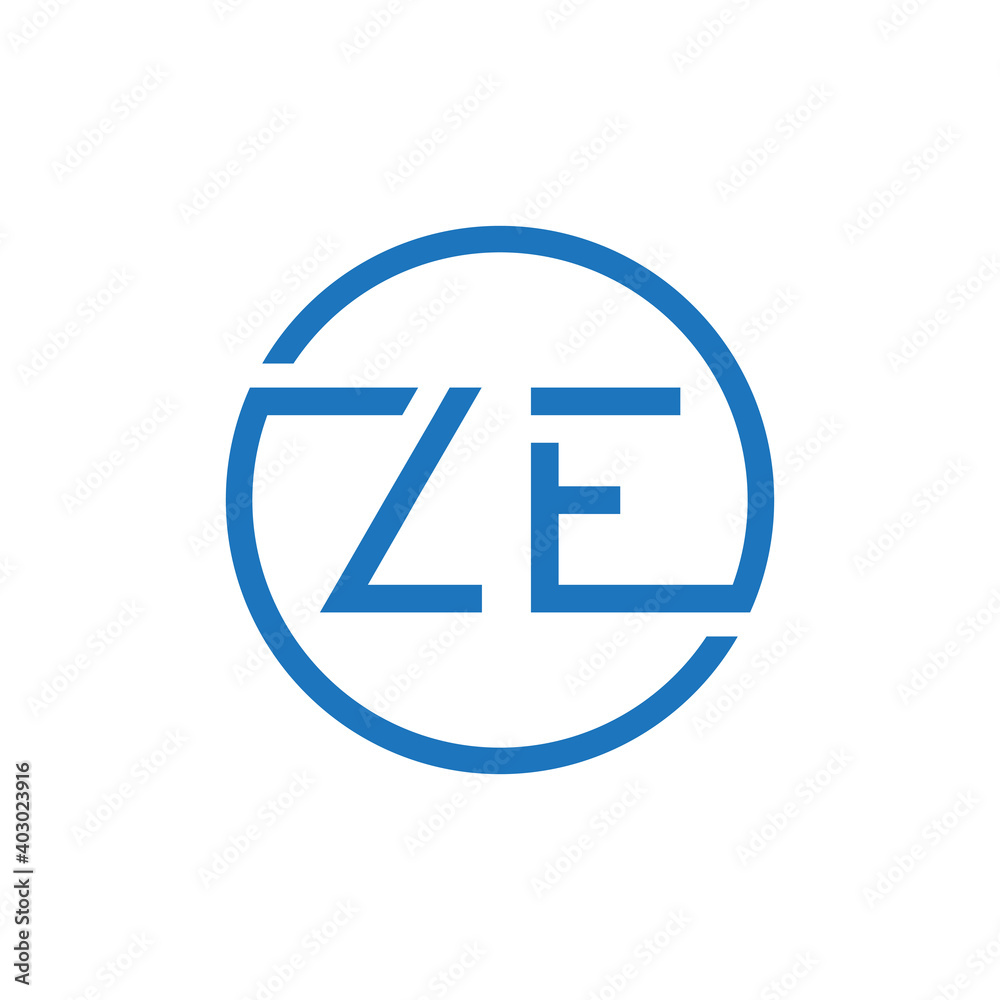 ZE Logo Design Vector Template. Initial Circle Letter ZE Vector Illustration ZE Logo Design Vector Template. Initial Circle Letter ZE Vector Illustration