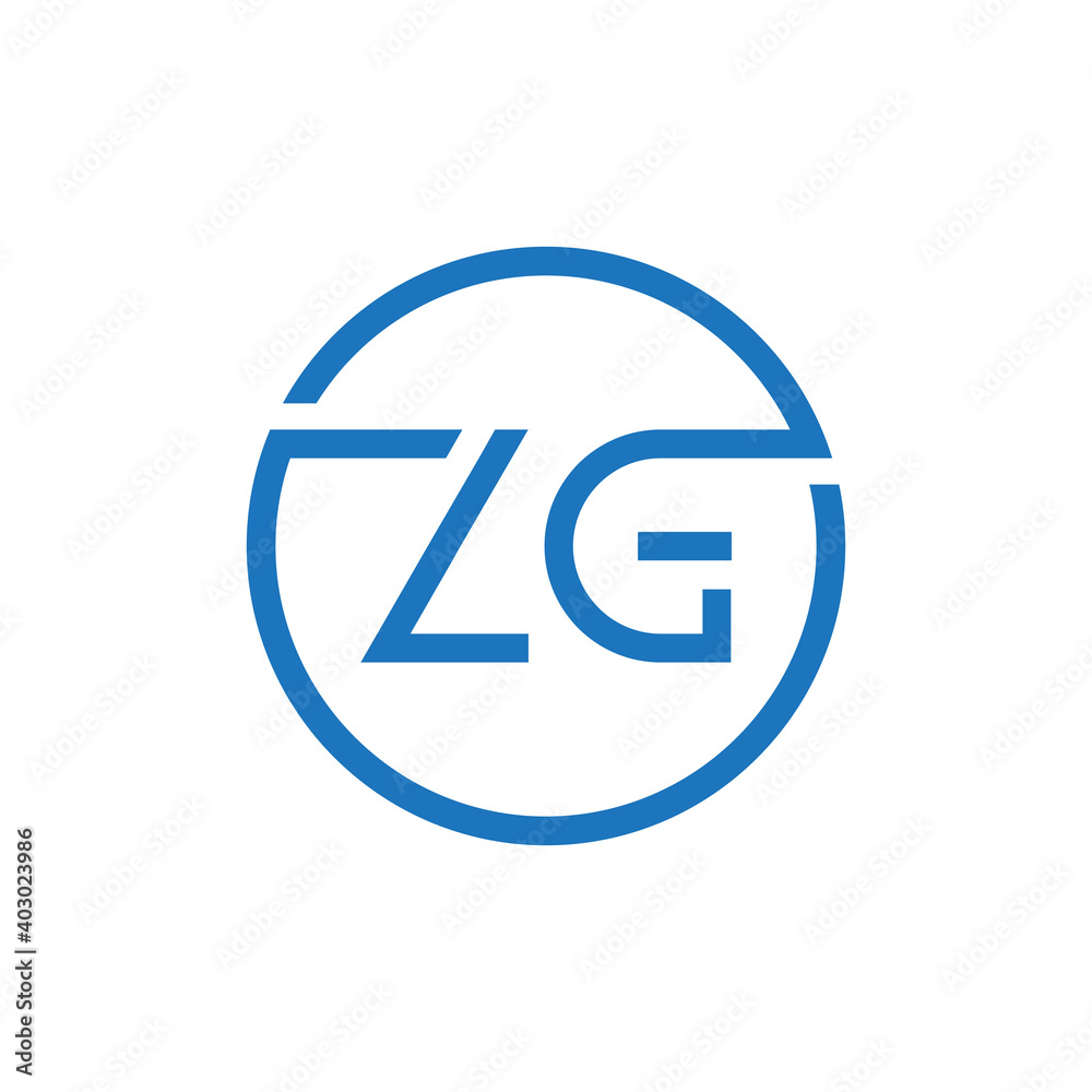 ZG Logo Design Vector Template. Initial Circle Letter ZG Vector Illustration ZG Logo Design Vector Template. Initial Circle Letter ZG Vector Illustration