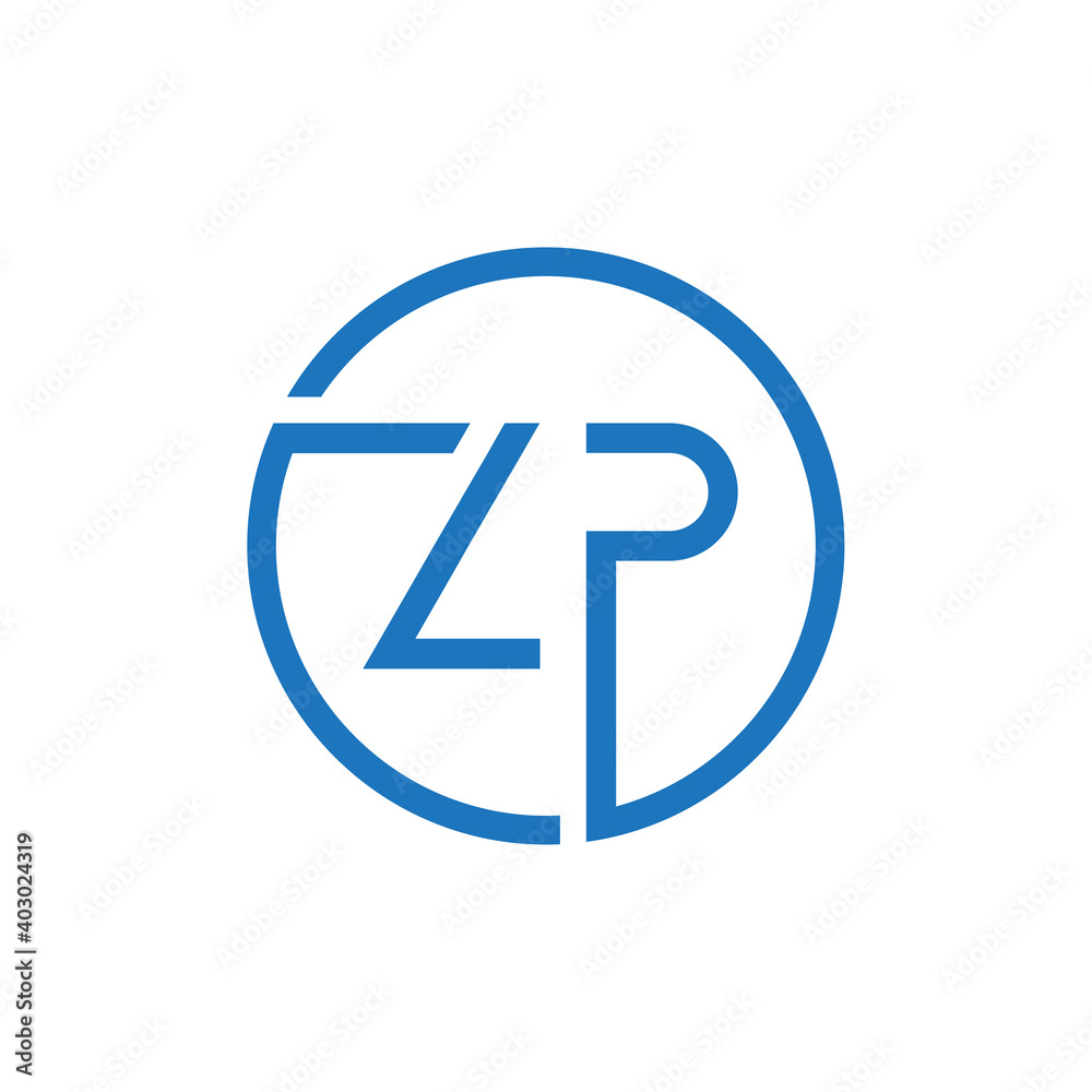 ZP Logo Design Vector Template. Initial Circle Letter ZP Vector Illustration ZP Logo Design Vector Template. Initial Circle Letter ZP Vector Illustration
