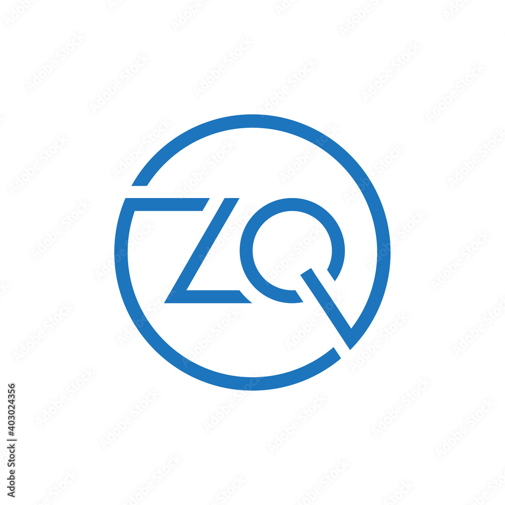 ZQ Logo Design Vector Template. Initial Circle Letter ZQ Vector Illustration ZQ Logo Design Vector Template. Initial Circle Letter ZQ Vector Illustration