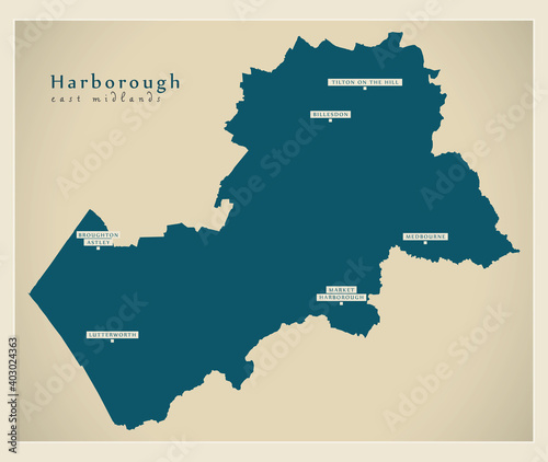 Harborough district map - England UK photo