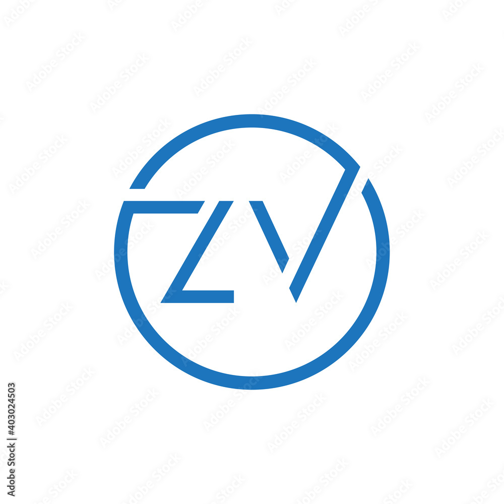 ZV Logo Design Vector Template. Initial Circle Letter ZV Vector Illustration ZV Logo Design Vector Template. Initial Circle Letter ZV Vector Illustration