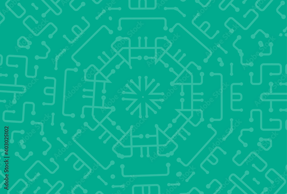 Circuit board isolated on cyan background vector illustration