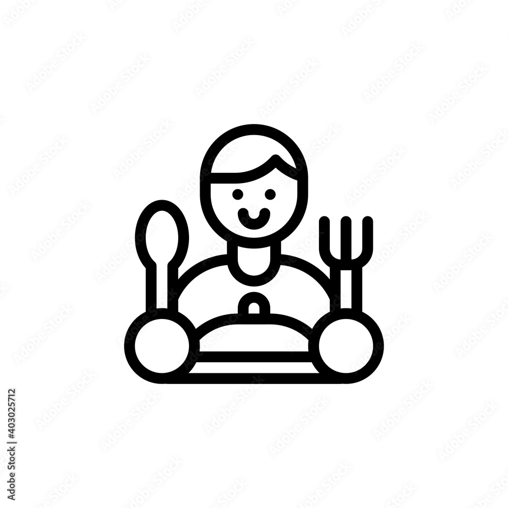 Eat Eating Restaurant and Café Person Outline Icon, Logo, Vector Eat Eating Restaurant and Café Person Outline Icon, Logo, Vector
