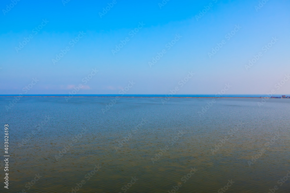 Estuary and sea . Budaki Lagoon and Black Sea