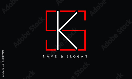 SK, KS, S, K abstract letters logo monogram