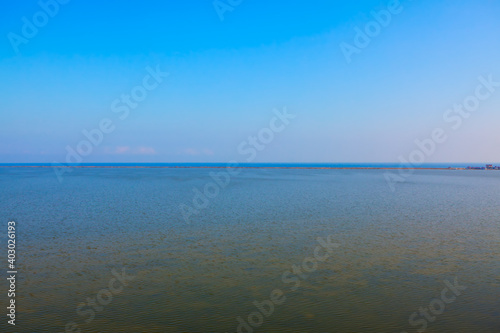 Estuary and sea . Budaki Lagoon and Black Sea