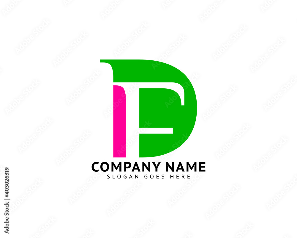 Initial Letter DF Logo Template Design Stock Vector | Adobe Stock