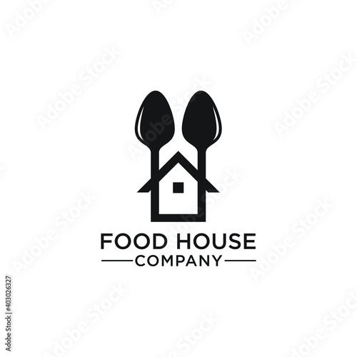 Spoon House home logo design vector illustration graphic