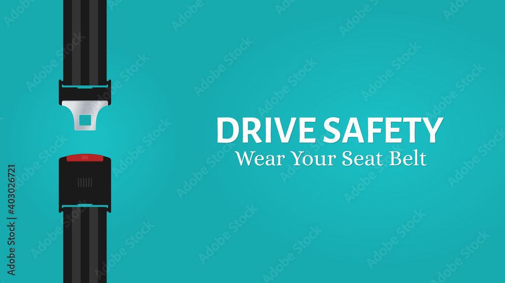 Fototapeta premium Creative vector illustration of drive safety seat belt. Art design road strap. Safety advice for wearing seat belts