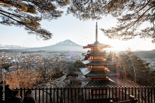 The Chureito Pagoda  one of the tourist spots in the Mt. Fuji region