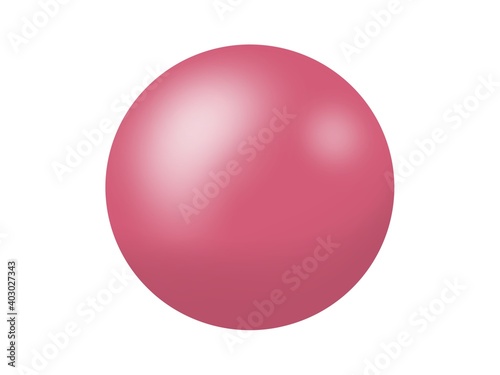 Pink ball. Illustration for icon or clip art.