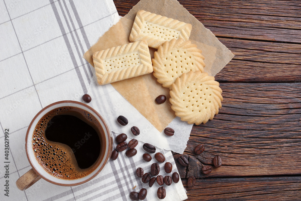 Shortbread cookies and coffee Shortbread cookies and coffee
