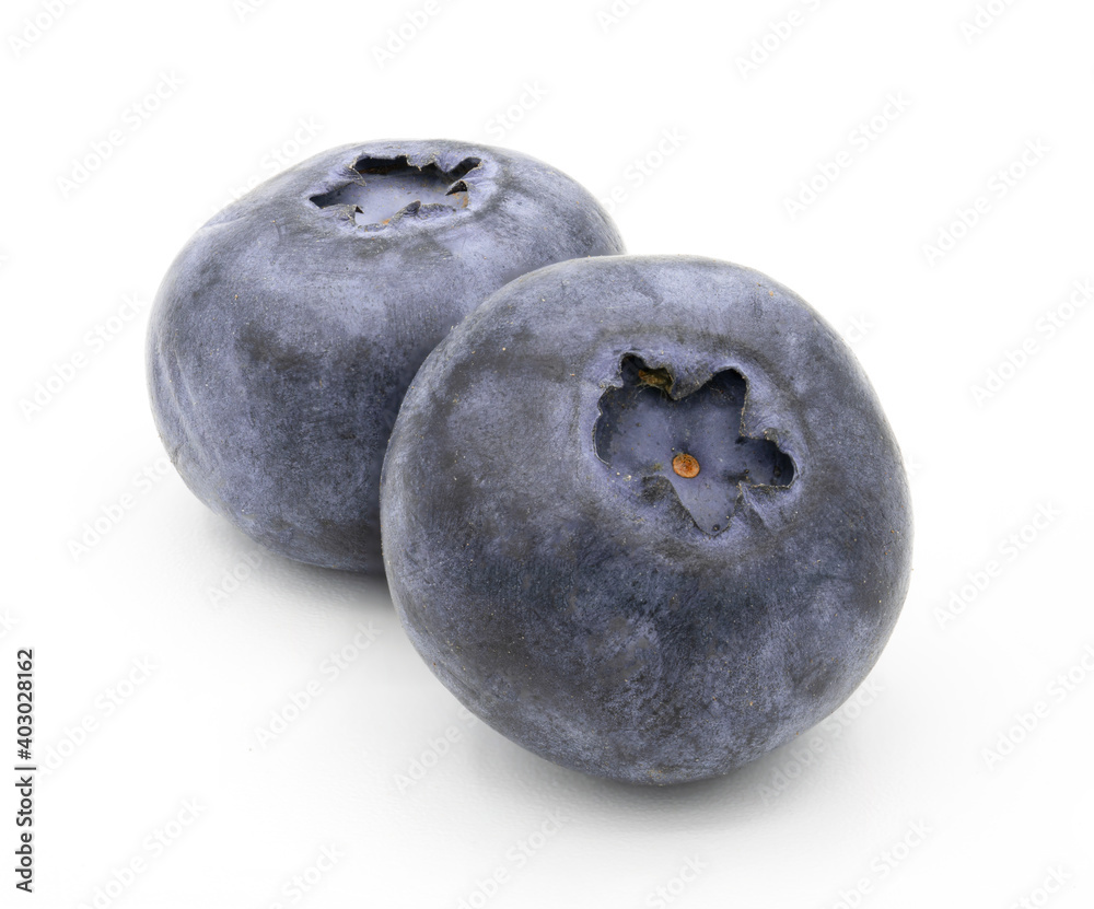 2 blueberries isolated on white background 2 blueberries isolated on white background