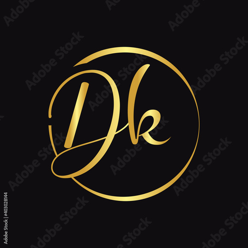 Initial DK Script Letter Type Logo Design With Modern Typography Vector Template. Creative Script Letter DK Logo Design