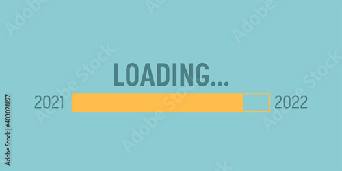 Loading bar 2020 to 2021 for goal planning business concept, vector illustration for graphic design, flat style	