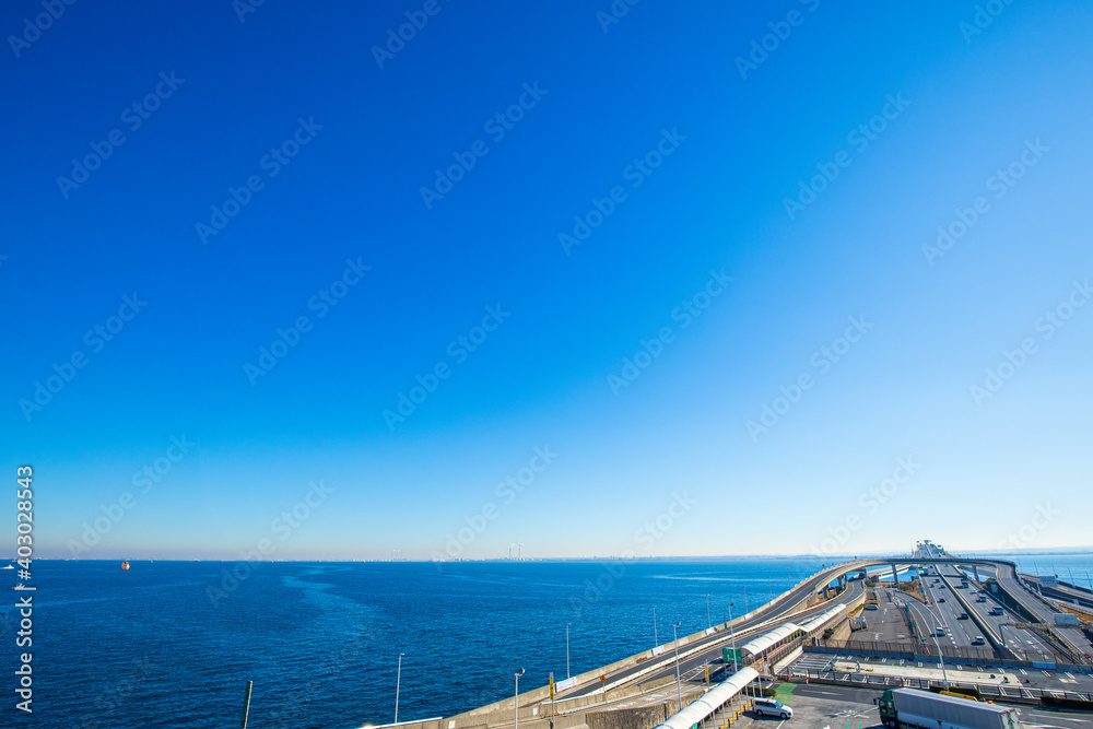 【千葉県】東京湾アクアライン　海ほたる周辺の風景
