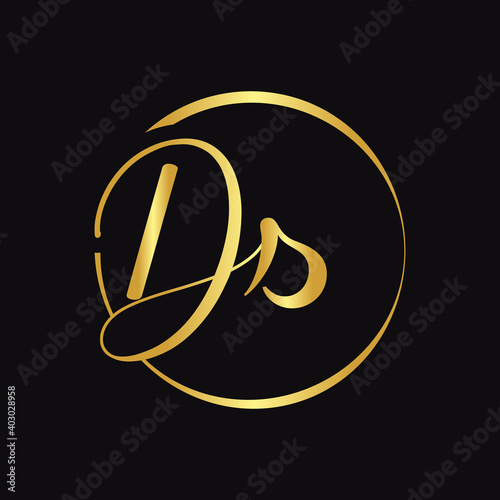 Initial DS Script Letter Type Logo Design With Modern Typography Vector Template. Creative Script Letter DS Logo Design