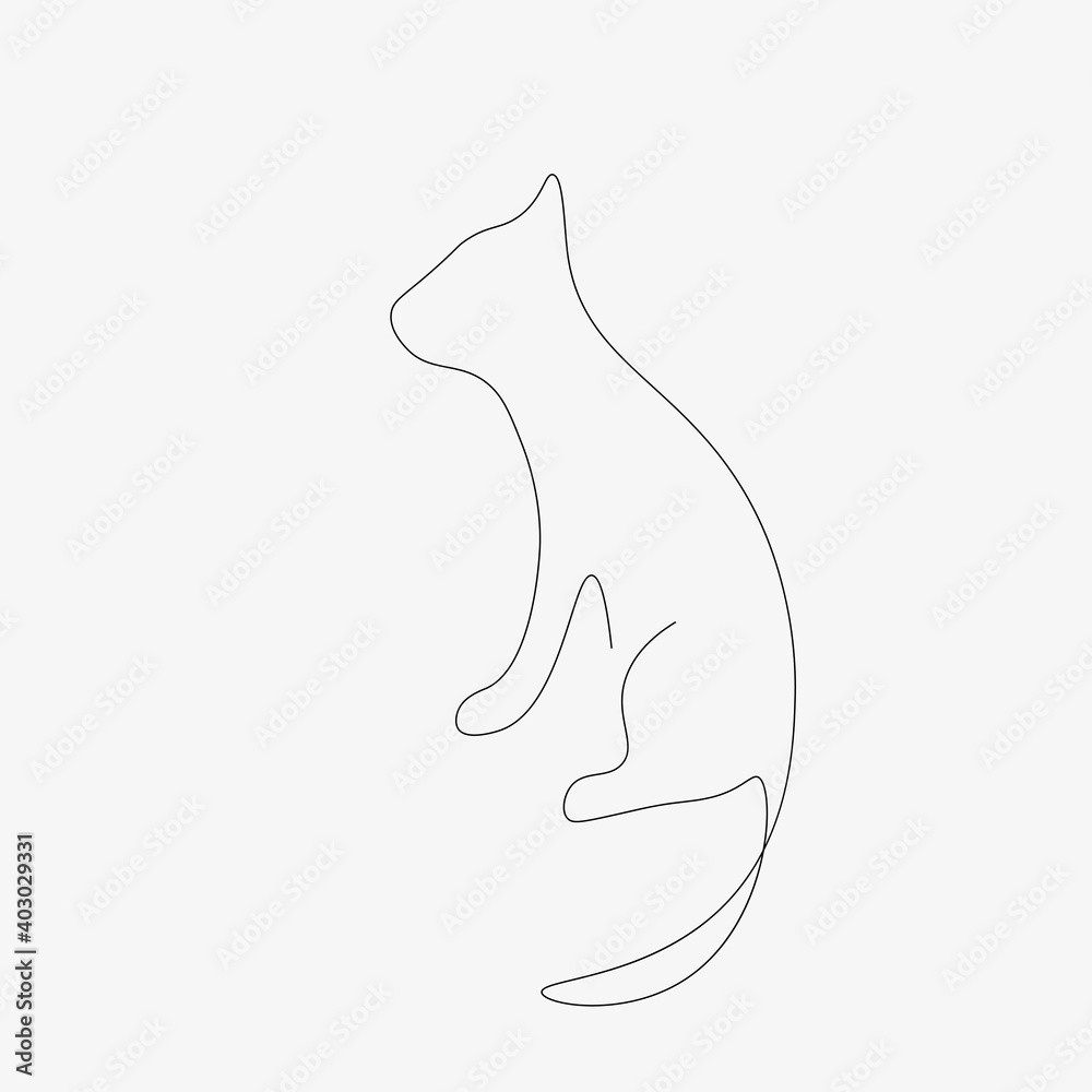 Catsilhouette line drawing, vector illustration Catsilhouette line drawing, vector illustration