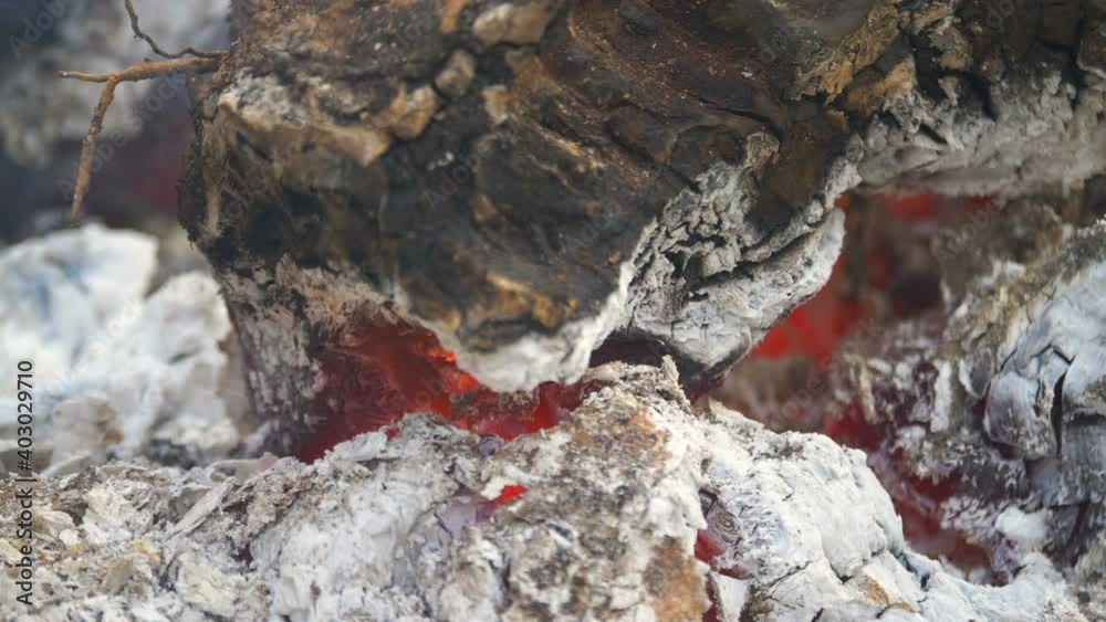 Fire in the hearth in slow motion 180fps