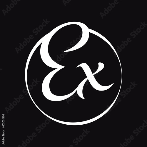 Initial EX Script Letter Type Logo Design With Modern Typography Vector Template. Creative Script Letter EX Logo Design
