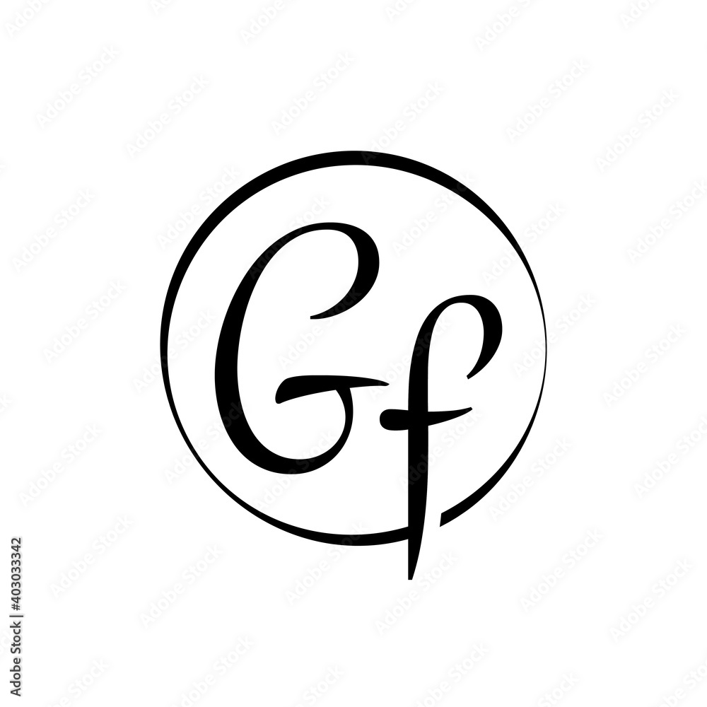 Initial GF Script Letter Logo Creative Typography Vector Template. Creative Script Letter GF logo Design Initial GF Script Letter Logo Creative Typography Vector Template. Creative Script Letter GF logo Design