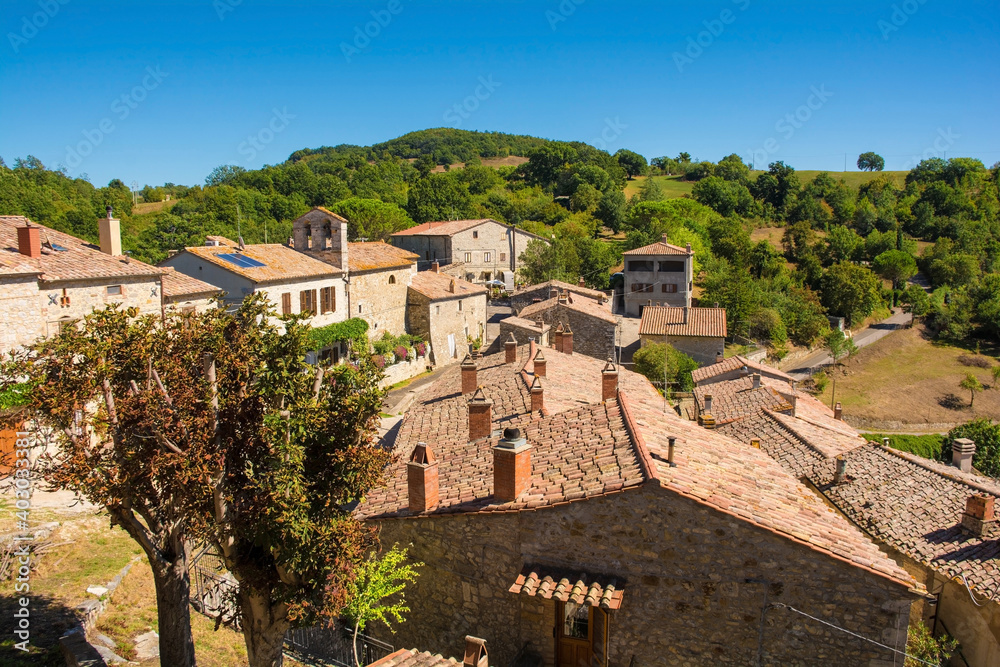 The historic medieval village of Rocchette di Fazio near Semproniano in Grosseto Province, Tuscany, Italy
