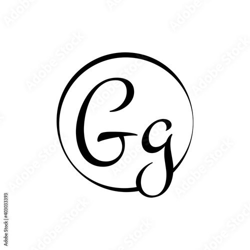 Initial GG Script Letter Logo Creative Typography Vector Template. Creative Script Letter GG logo Design