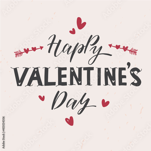 Happy Valentines Day lettering text vector illustration