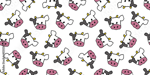 Cow illustration background. Seamless pattern. Vector.
牛のイラストパターン