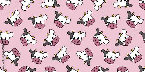 Cow illustration background. Seamless pattern. Vector.
牛のイラストパターン