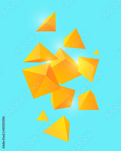 Abstract realistic 3D shapes background vector illustration