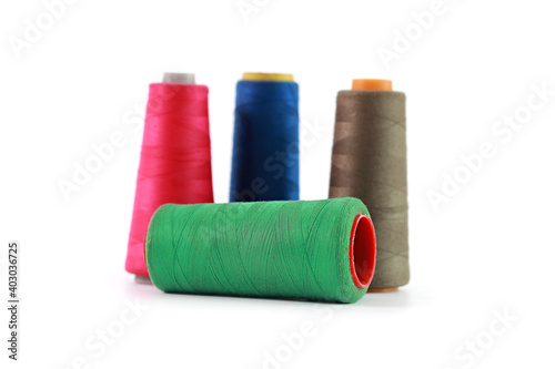 Colourful thread isolated on white background