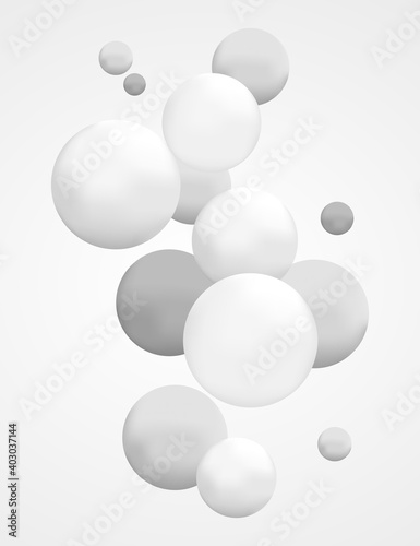 Abstract realistic 3D shapes background vector illustration