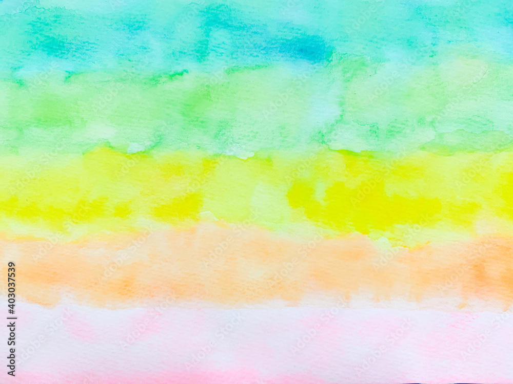 abstract watercolor background with rainbow