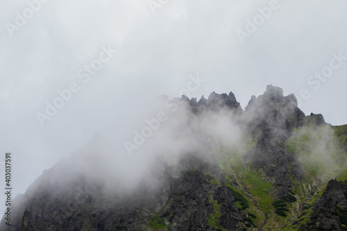 Rocky mountain covered by clouds in Poland © Nicholas