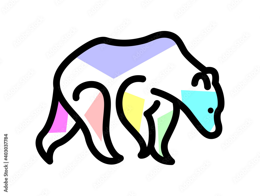 Vector bear in filling shapes style Vector bear in filling shapes style