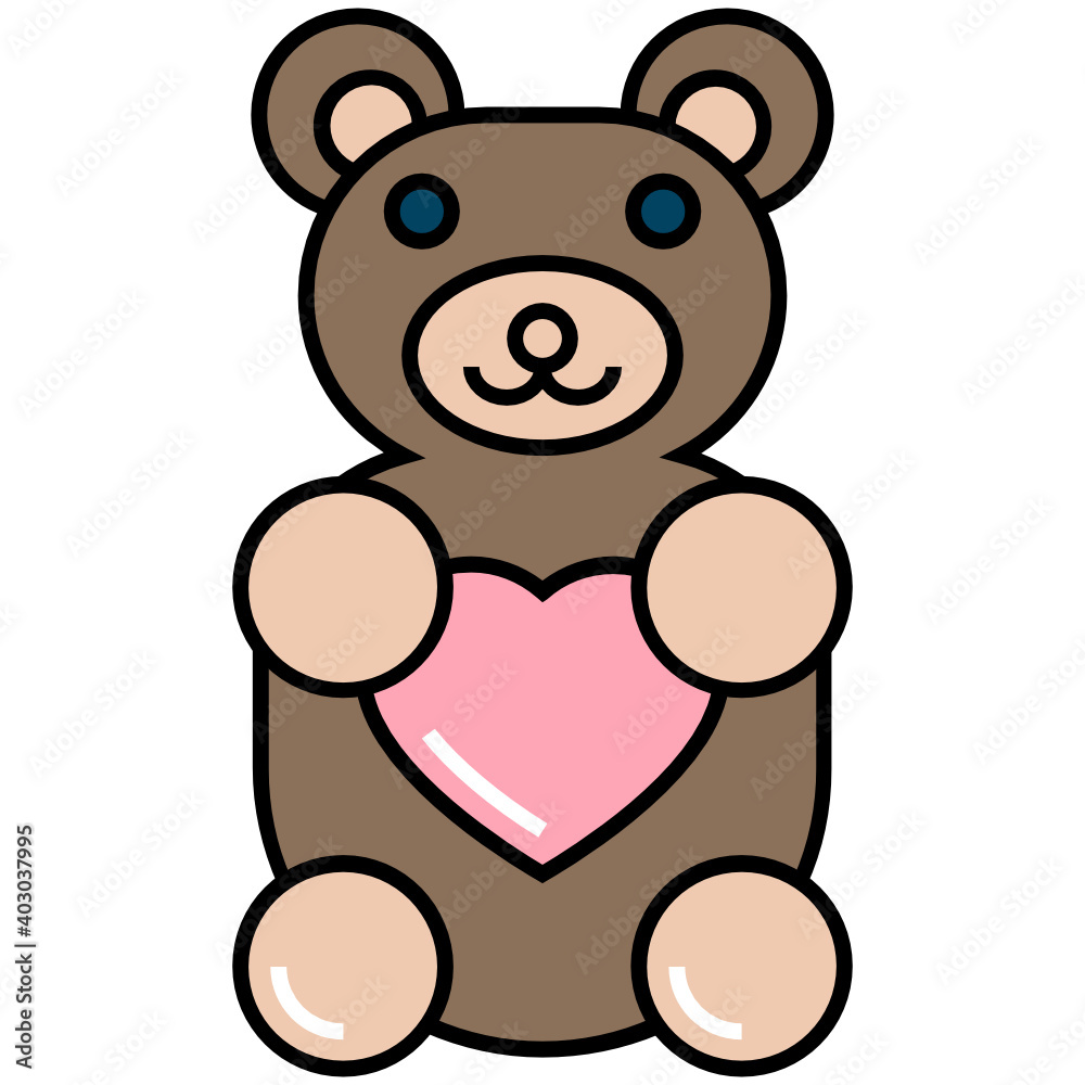 Teddy Bear Love and Romance Symbol, Stuff Toys Concept Vector Icon Design, Valentine Day Sign Teddy Bear Love and Romance Symbol, Stuff Toys Concept Vector Icon Design, Valentine Day Sign