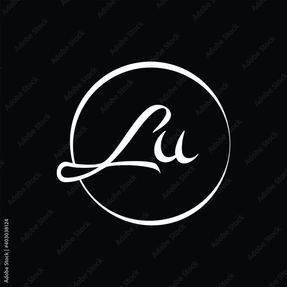Initial LU letter Logo Design vector Template. Abstract Script Letter LU logo Design Initial LU letter Logo Design vector Template. Abstract Script Letter LU logo Design