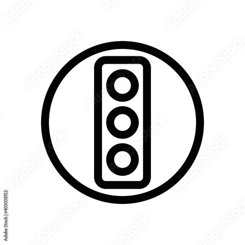 Traffic light line icon vector symbol in white