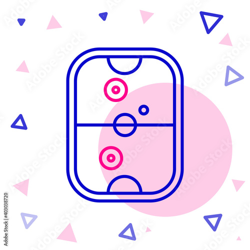 Line Air hockey table icon isolated on white background. Colorful outline concept. Vector Illustration.