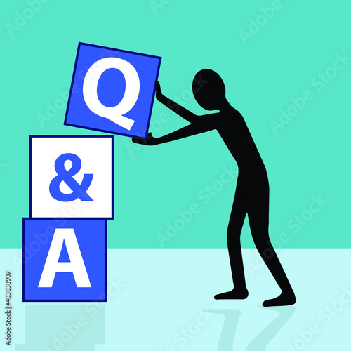 q and a, questions and answers concept, vector illustration 