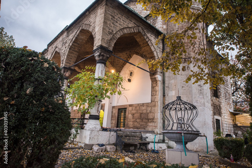 Mosque with fountain in front Sadrvan photo