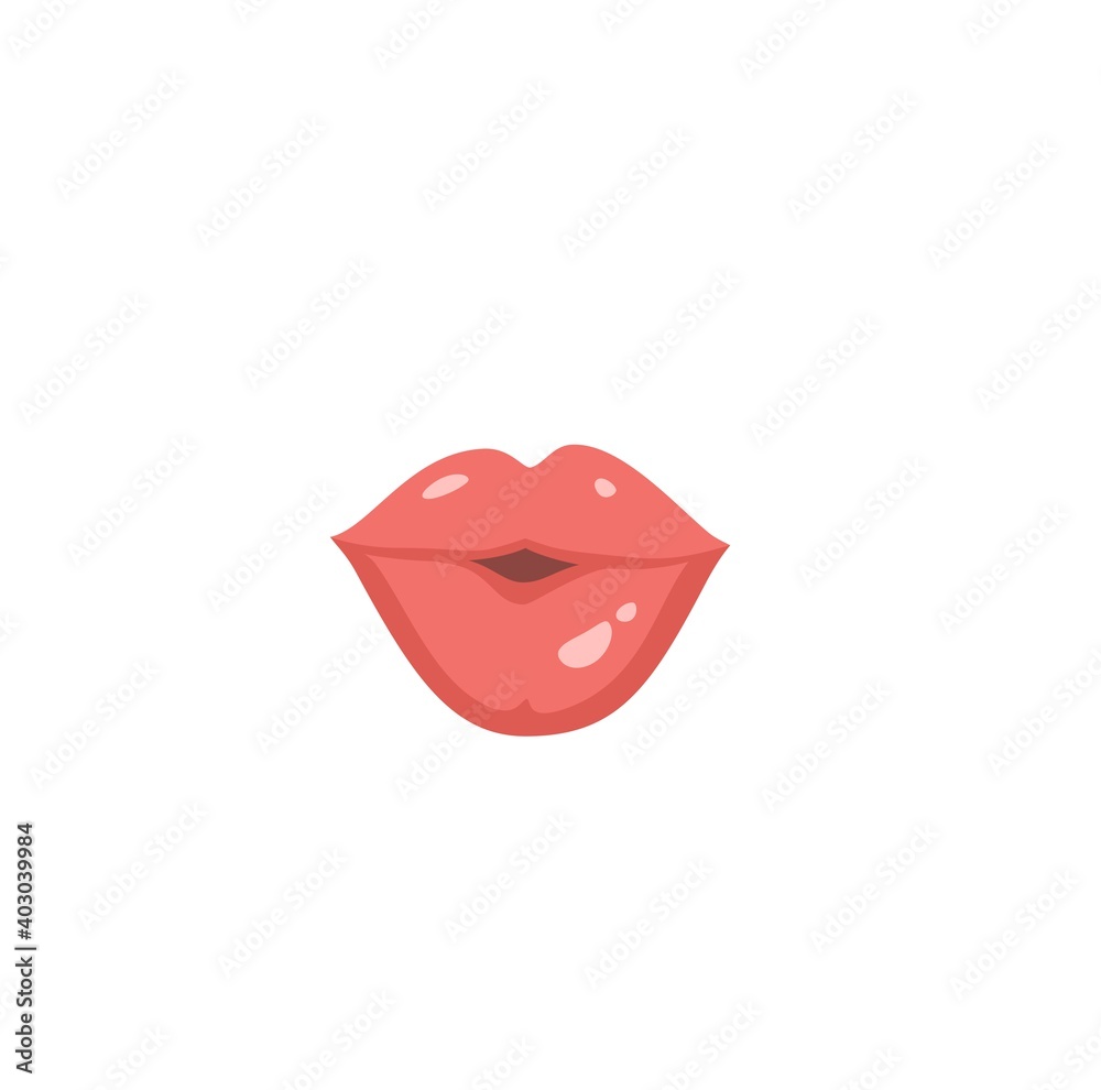 Obraz premium Kisses plump pink glamorous girl lips isolated on white background