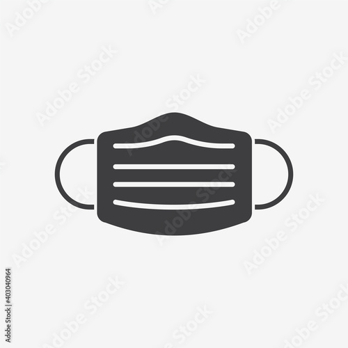 Face Mask Flat Black Vector Icon