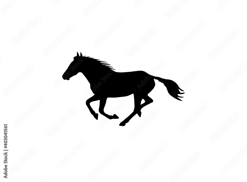 horse run silhouette vector on a white background horse run silhouette vector on a white background